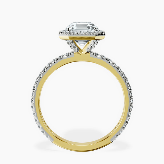 18kt Yellow Gold Victoria Beckham Halo Lab Diamond Eternity Ring side right image one