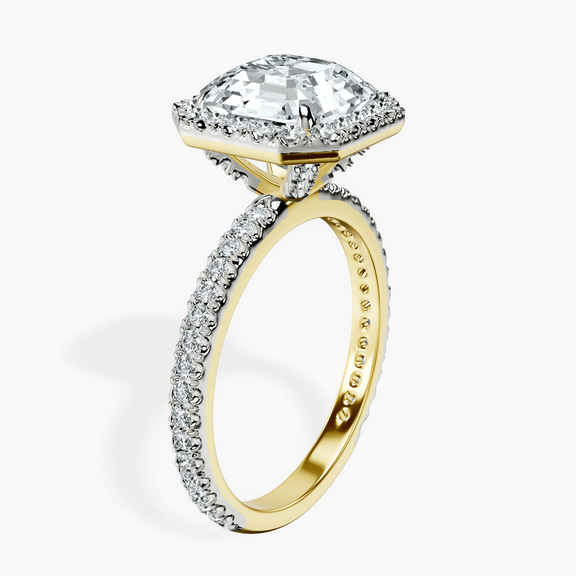 10kt Yellow Gold Klarissa Halo Lab Diamond Eternity Ring standing product image one