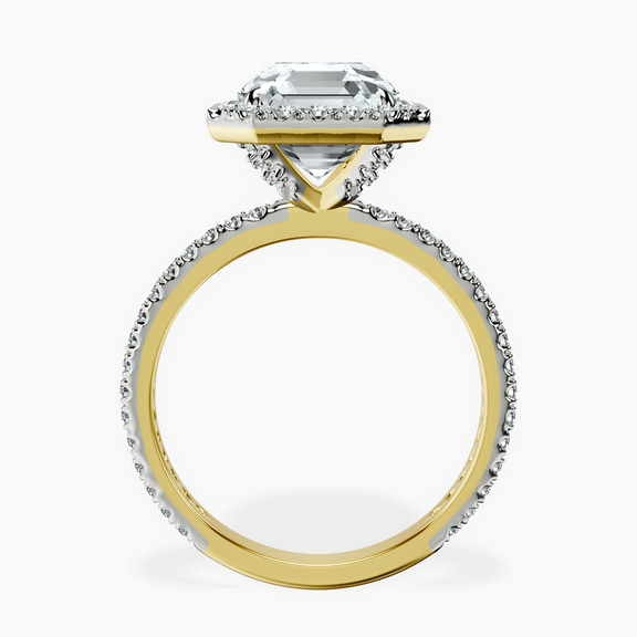10kt Yellow Gold Klarissa Halo Lab Diamond Eternity Ring side right image one