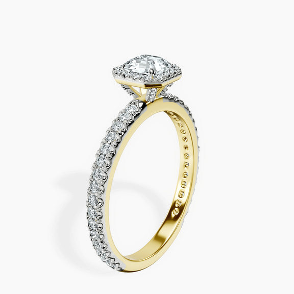 10kt Yellow Gold Klarissa Halo Lab Diamond Eternity Ring standing product image one