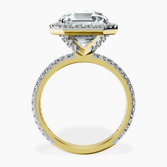 10kt Yellow Gold Klarissa Halo Lab Diamond Eternity Ring side right image one