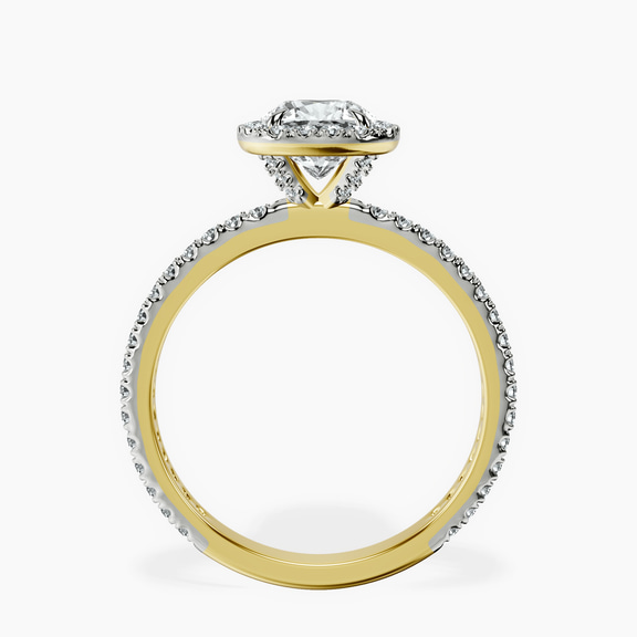 10kt Yellow Gold Klarissa Halo Lab Diamond Eternity Ring side right image one