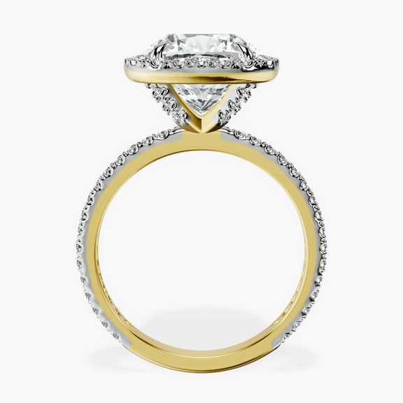 10kt Yellow Gold Klarissa Halo Lab Diamond Eternity Ring side right image one