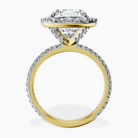 10kt Yellow Gold Klarissa Halo Lab Diamond Eternity Ring side right image one