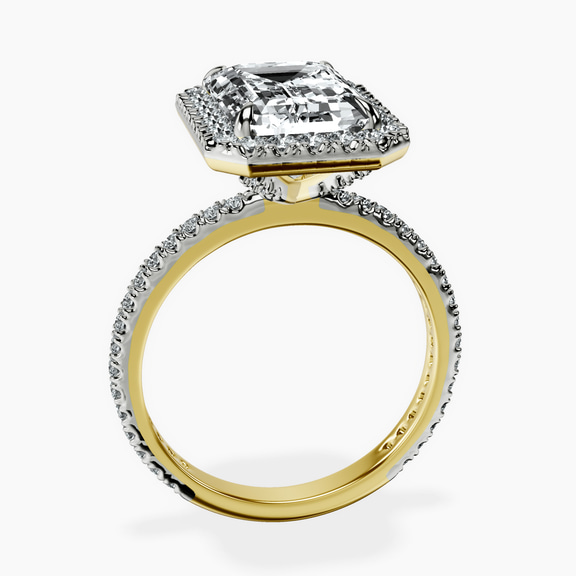 10kt Yellow Gold Klarissa Halo Lab Diamond Eternity Ring side right image one