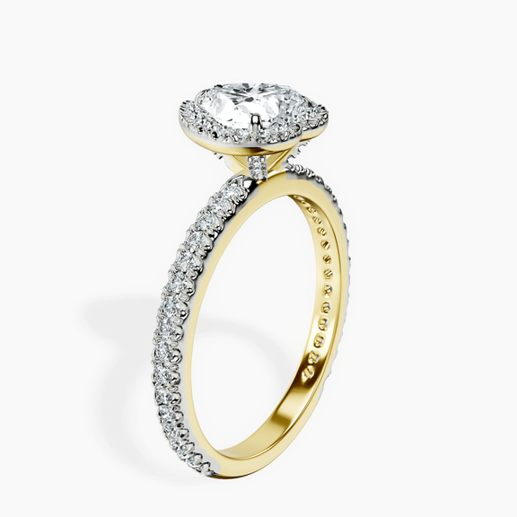 18kt Yellow Gold Klarissa Halo Lab Diamond Eternity Ring standing product image one