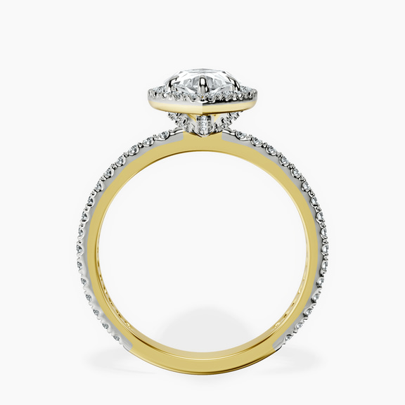 18kt Yellow Gold Victoria Beckham Halo Lab Diamond Eternity Ring side right image one