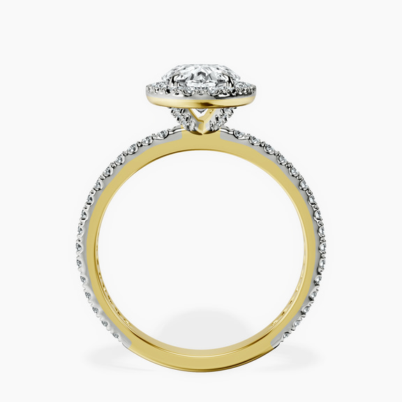 18kt Yellow Gold Victoria Beckham Halo Lab Diamond Eternity Ring side right image one