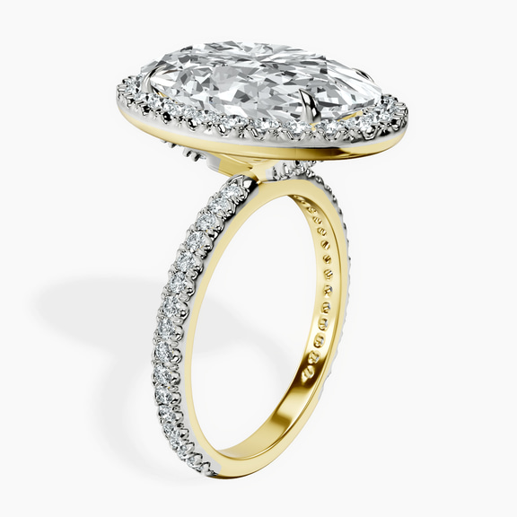 18kt Yellow Gold Klarissa Halo Lab Diamond Eternity Ring standing product image one
