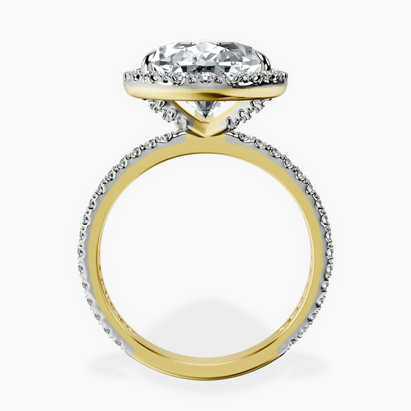 10kt Yellow Gold Klarissa Halo Lab Diamond Eternity Ring side right image one