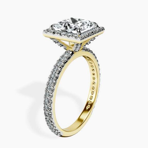 18kt Yellow Gold Klarissa Halo Lab Diamond Eternity Ring standing product image one