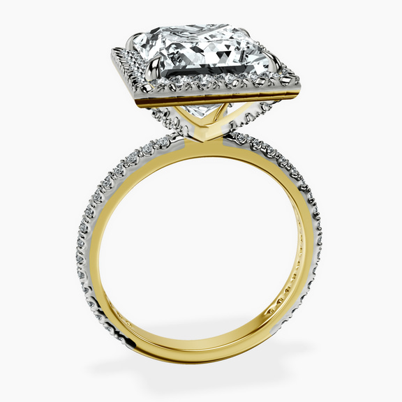 10kt Yellow Gold Klarissa Halo Lab Diamond Eternity Ring side right image one