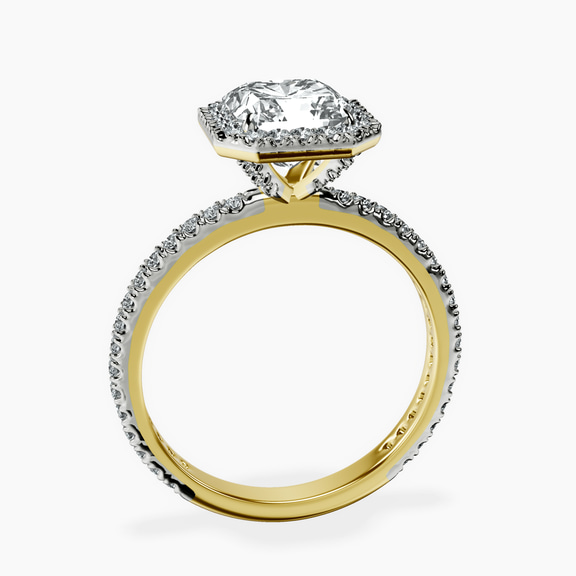18kt Yellow Gold Victoria Beckham Halo Lab Diamond Eternity Ring side right image one