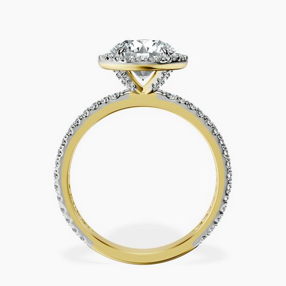 10kt Yellow Gold Victoria Beckham Halo Lab Diamond Eternity Ring side right image one