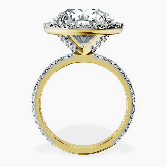 10kt Yellow Gold Klarissa Halo Lab Diamond Eternity Ring side right image one