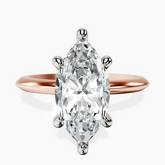 10kt Rose Gold Alora Six Prong Solitaire Lab Diamond Ring front image