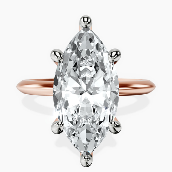 10kt Rose Gold Alora Six Prong Solitaire Lab Diamond Ring front image