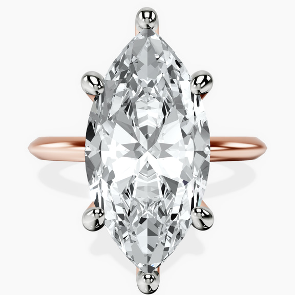 18kt Rose Gold Alora Six Prong Solitaire Lab Diamond Ring front image