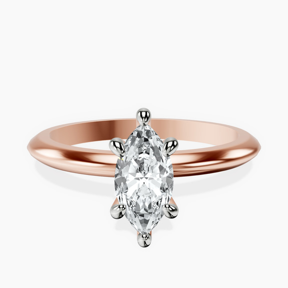 10kt Rose Gold Alora Six Prong Solitaire Lab Diamond Ring front image