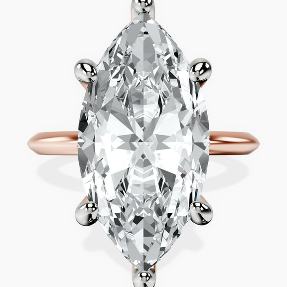 14kt Rose Gold Alora Six Prong Solitaire Lab Diamond Ring front image