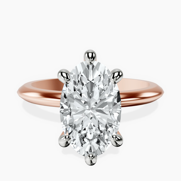 18kt Rose Gold Alora Six Prong Solitaire Lab Diamond Ring front image