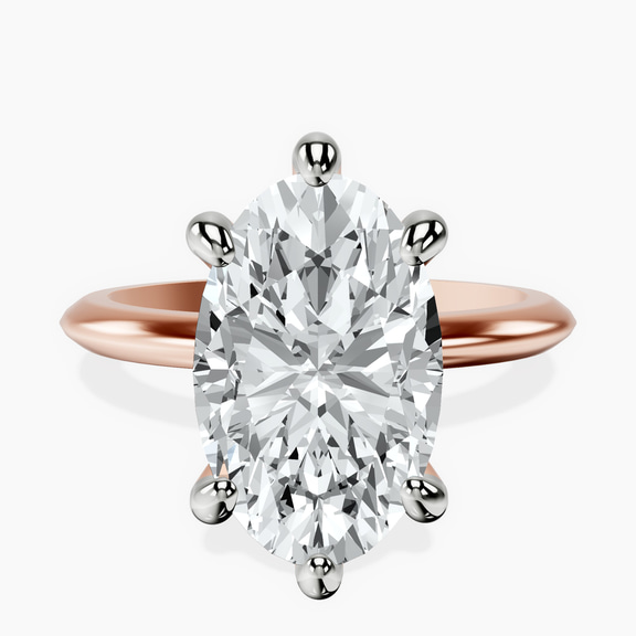 18kt Rose Gold Alora Six Prong Solitaire Lab Diamond Ring front image
