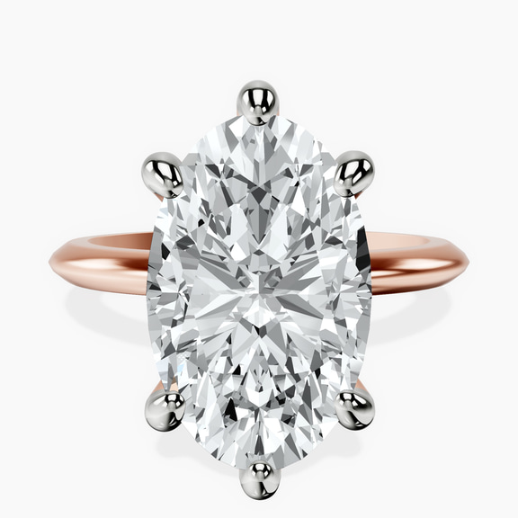 10kt Rose Gold Alora Six Prong Solitaire Lab Diamond Ring front image