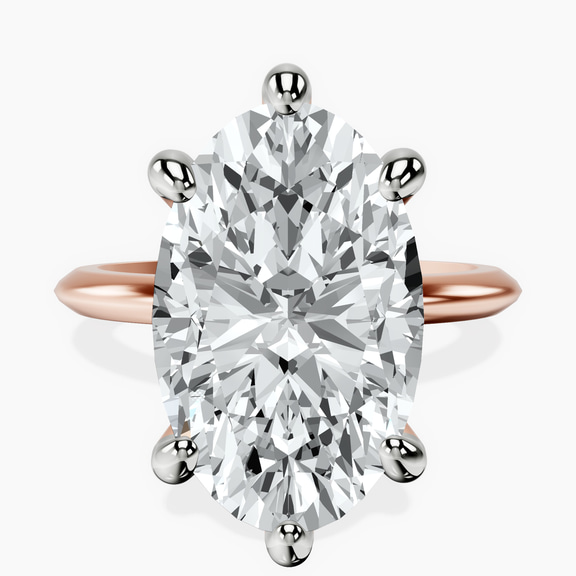 10kt Rose Gold Alora Six Prong Solitaire Lab Diamond Ring front image