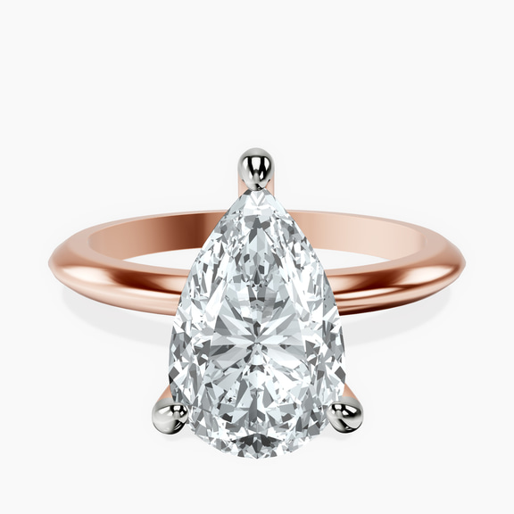 14kt Rose Gold Alora Six Prong Solitaire Lab Diamond Ring front image