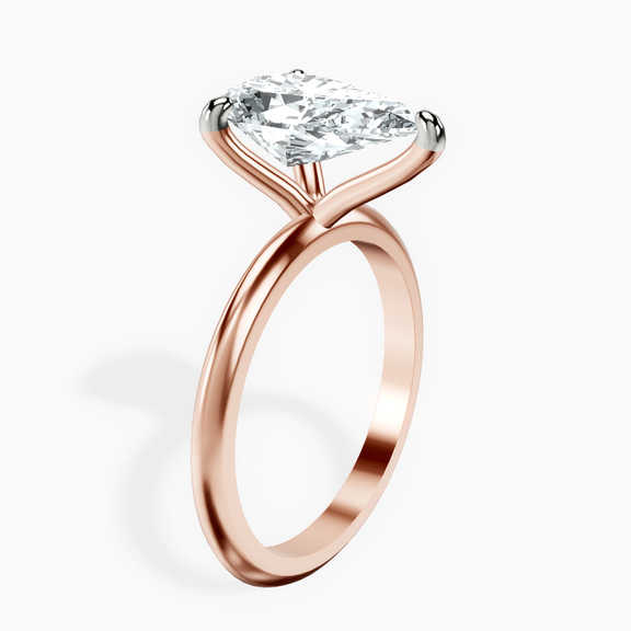 14kt Rose Gold Alora Six Prong Solitaire Lab Diamond Ring standing product image one