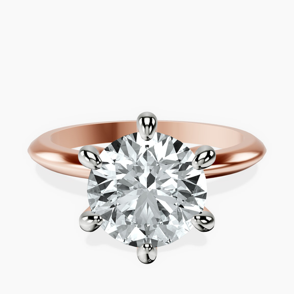 10kt Rose Gold Alora Six Prong Solitaire Lab Diamond Ring front image