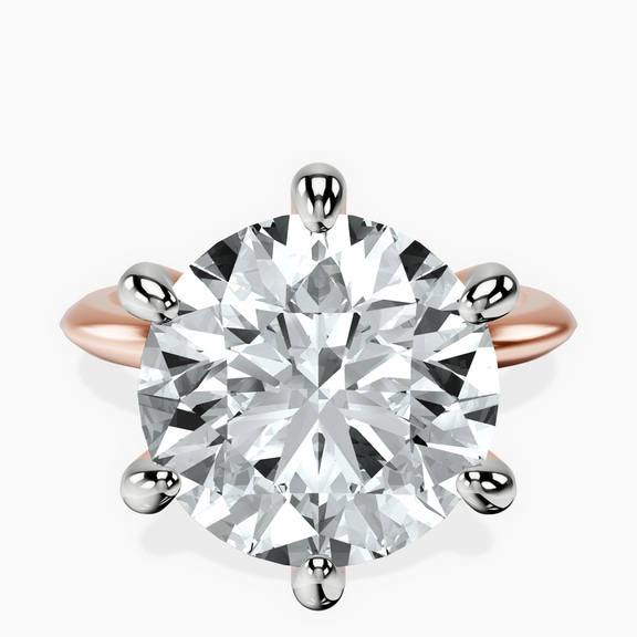 14kt Rose Gold Alora Six Prong Solitaire Lab Diamond Ring front image
