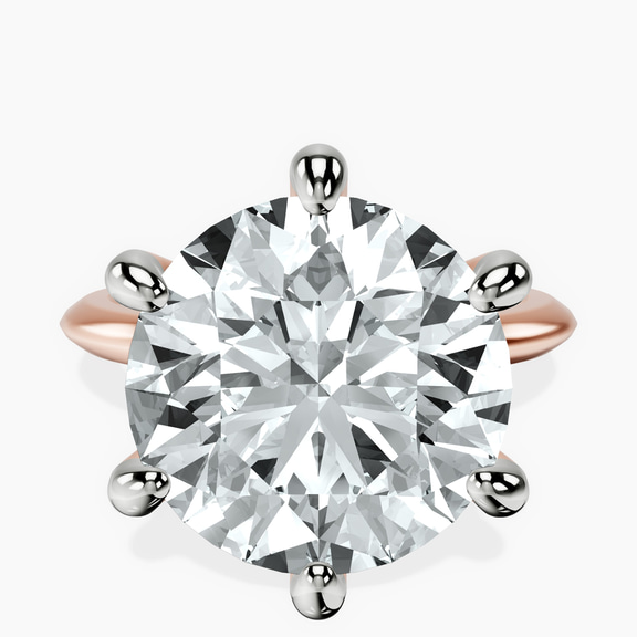 18kt Rose Gold Alora Six Prong Solitaire Lab Diamond Ring front image