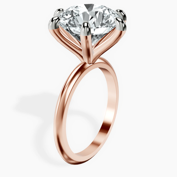 18kt Rose Gold Alora Six Prong Solitaire Lab Diamond Ring standing product image one