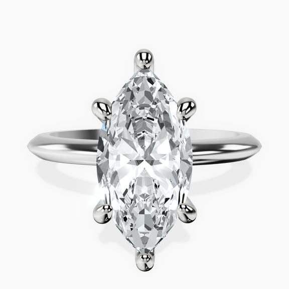10kt White Gold Alora Six Prong Solitaire Lab Diamond Ring front image