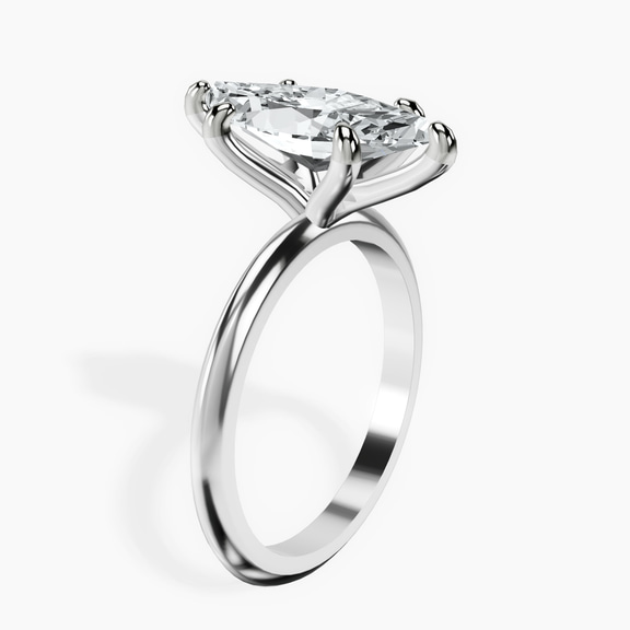10kt White Gold Alora Six Prong Solitaire Lab Diamond Ring standing product image one