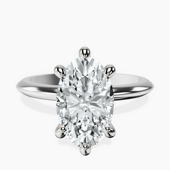14kt White Gold Alora Six Prong Solitaire Lab Diamond Ring front image