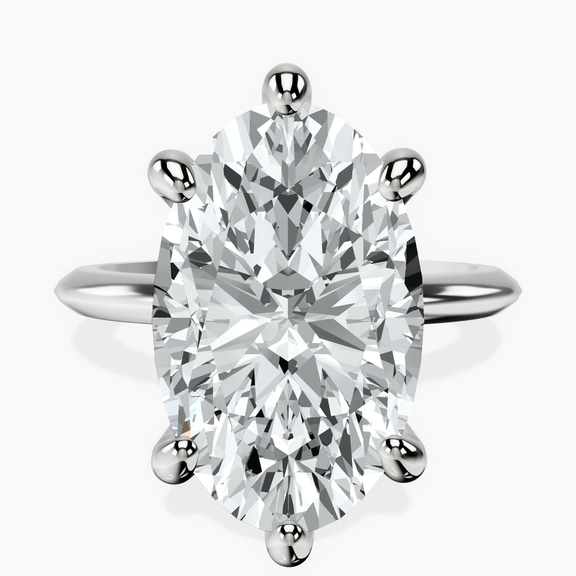 14kt White Gold Alora Six Prong Solitaire Lab Diamond Ring front image