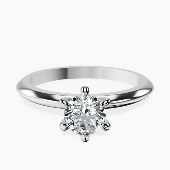 14kt White Gold Alora Six Prong Solitaire Lab Diamond Ring front image