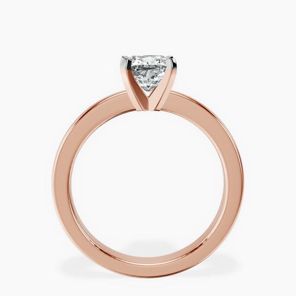 14kt Rose Gold Jannel Tapering Solitaire Lab Diamond Ring side right image one