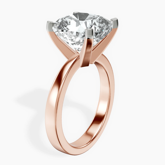 14kt Rose Gold Jannel Tapering Solitaire Lab Diamond Ring standing product image one