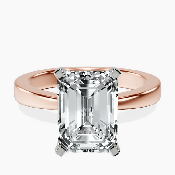 14kt Rose Gold Jannel Tapering Solitaire Lab Diamond Ring front image