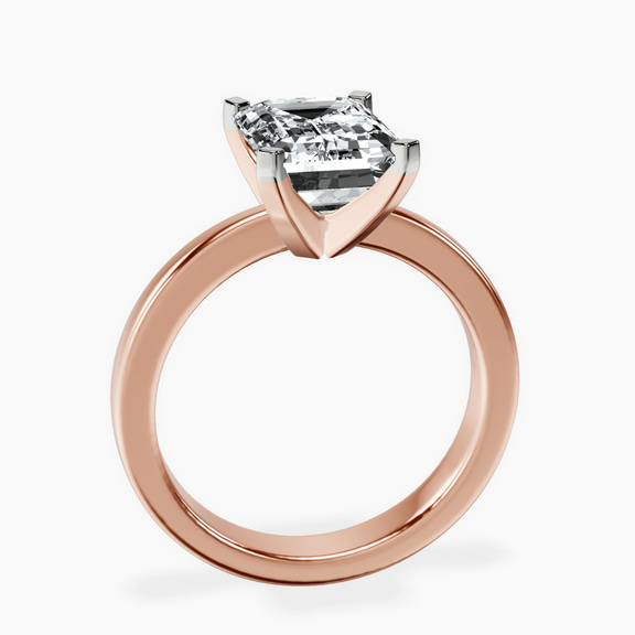 14kt Rose Gold Jannel Tapering Solitaire Lab Diamond Ring side right image one