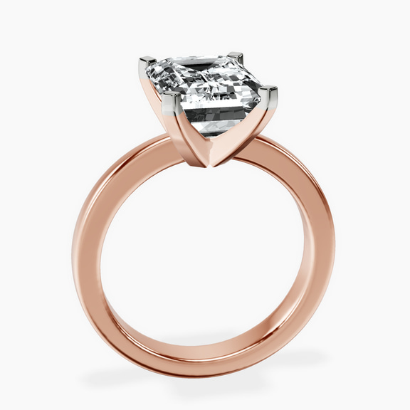 14kt Rose Gold Jannel Tapering Solitaire Lab Diamond Ring side right image one
