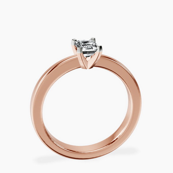 14kt Rose Gold Jannel Tapering Solitaire Lab Diamond Ring side right image one