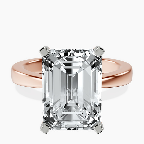 14kt Rose Gold Jannel Tapering Solitaire Lab Diamond Ring front image