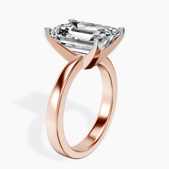 14kt Rose Gold Jannel Tapering Solitaire Lab Diamond Ring standing product image one
