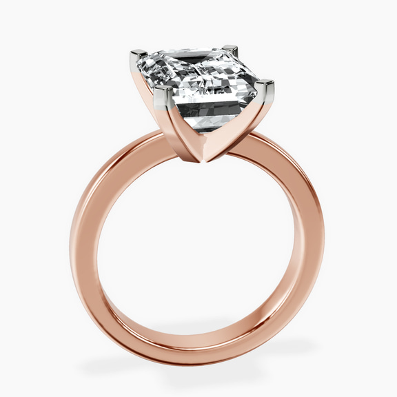 14kt Rose Gold Jannel Tapering Solitaire Lab Diamond Ring side right image one