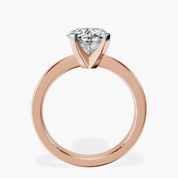 14kt Rose Gold Jannel Tapering Solitaire Lab Diamond Ring side right image one