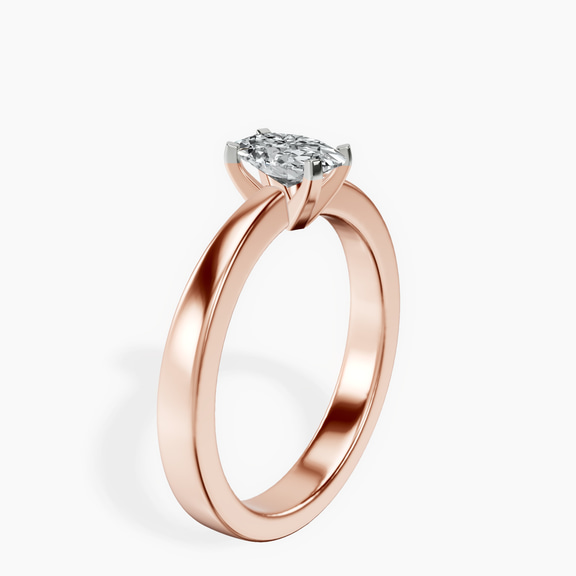 14kt Rose Gold Jannel Tapering Solitaire Lab Diamond Ring standing product image one